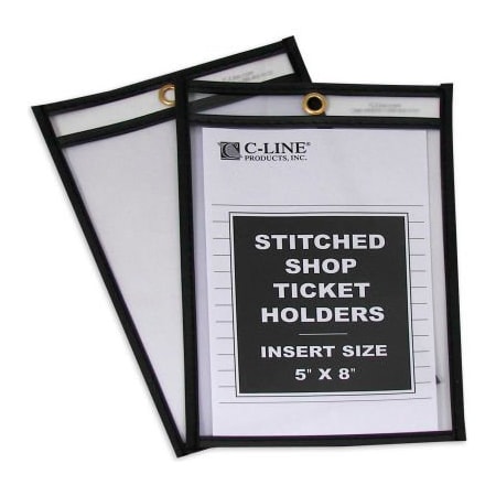 C-Line Products C-Line Products Shop Ticket Holders, Stitched, Both Sides Clear, 5 x 8, 25/BX 46058